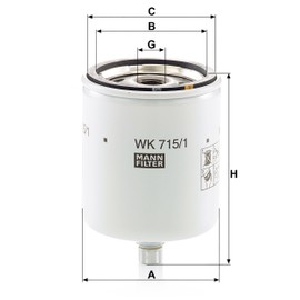 Original MANN-FILTER Fuel filter WK 715/1 – For Utility Vehicles