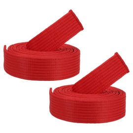 PATIKIL Taekwondo Colored Ranking Belts, 2 Pack 1.6" x7.9FT Polyester Martial Arts Colored Ranking Belt for Coach Teaching Practice, Red
