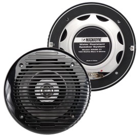 6.5" Marine and Spa Waterproof Speakers, 200W High-Power Sound, UV and Corrosion Resistant for Boats, RVs, Cars, Hot Tubs, (Black)