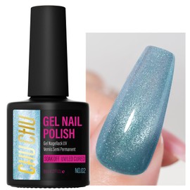 CHUCHU Cat Eye Gel Polish: Magnetic Holographic Nail Polish for Women, Long Lasting Salon Quality Glitter Blue 8ML