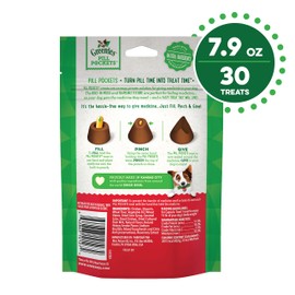GREENIES PILL POCKETS for Dogs Capsule Size Natural Soft Dog Treats, Hickory Smoke Flavor, 7.9 oz. Pack (30 Treats)