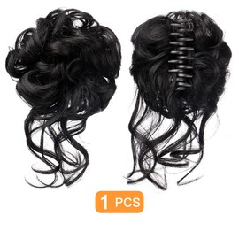 Traziewell Hair Buns Hair Piece Clip in Curly Synthetic Soft Wavy Hairpieces for Women 0205
