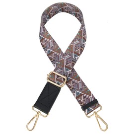 lola mae Wide Shoulder Strap Replacement Adjustable, Removable Guitar Style Multicolor Canvas Crossbody Strap for Handbags (A15)