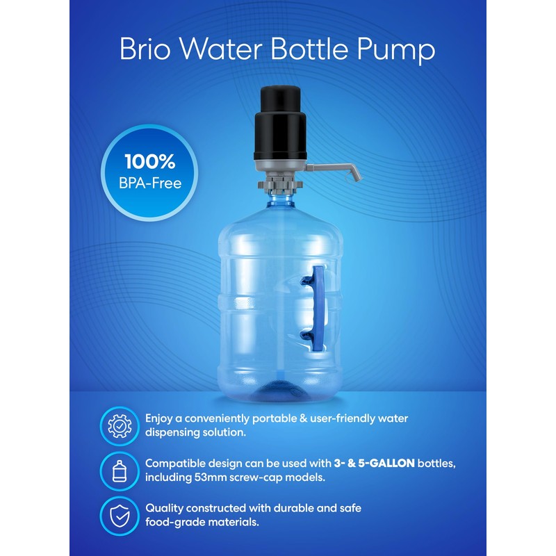 Brio Universal Water Bottle Pump | Manual Water Pump 1-5