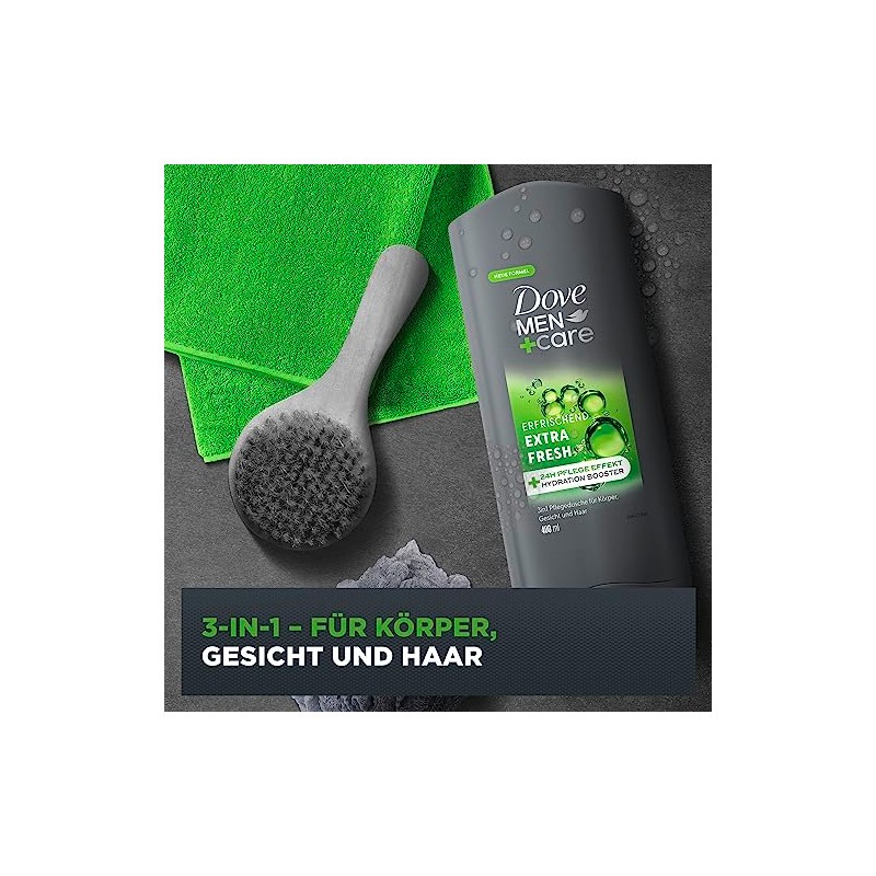 Dove Men+Care 3-in-1 Duschgel Extra Fresh Duschbad f√ºr K√∂rper, Gesicht