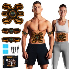 SEVEKO Cintura Addominale Elettrostimolazione, Elettrostimolazione Addominale,Elettrostimolatore Muscolare per L'Allenamento Completo del Corpo,Allenamento Addominale EMS 8 modalità & 15 Intensità