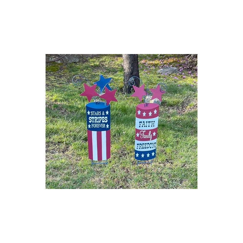 Worth Imports 32" Metal July 4th Patriotic Firecracker Stars, Set
