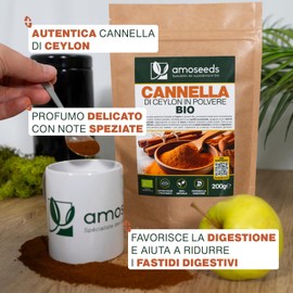 Cannella di Ceylon in polvere BIO 200 g | Macinata, pura, naturale, senza additivi | Gusto intenso | Qualità superiore