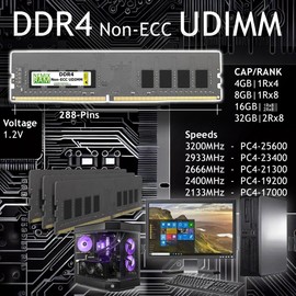 NEMIX RAM 16GB (1X16GB) DDR4 2666MHZ PC4-21300 2Rx8 1.2V 288-PIN Non-ECC Unbuffered UDIMM Desktop PC Memory Compatible with Dell PowerEdge T150 Tower