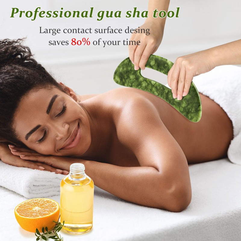 ideayard Large Jade Stone Gua Sha Massage Tool, Scraping Tool