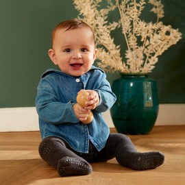 GoBabyGo Crawling Tights, 12-18 Months, Dark Grey Melange