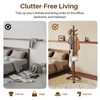 WOOW DEPOT 74" Wooden Coat Rack Stand Coat Tree Freestanding