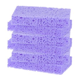 M METERXITY 6-Pack Kitchen Sponges, Condense Eco Cellulose Non-Scratch Scrub Heavy Sponge for Kitchen/Household/Bathroom, Clean Tough Messes Dish Scrubber [Purple]