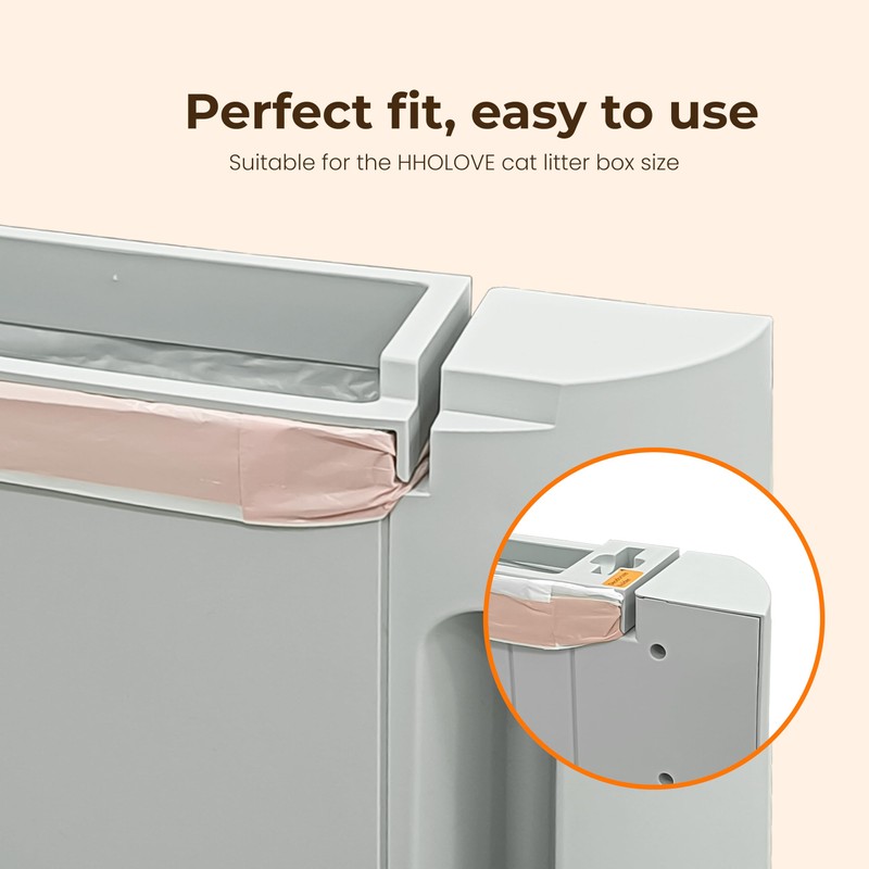 HHOLOVE Self Cleaning Litter Box Liner (60 Count), 60L Automatic