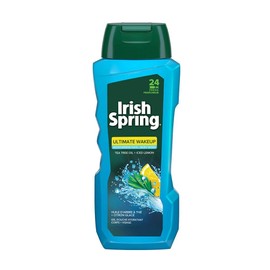 Irish Spring Ultimate Wake Up Tea Tree Face & Body Wash for Men, Moisturizing Body Wash Washes Away Bacteria - 18 Fluid Ounce, 4 Pack