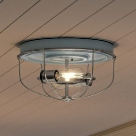 Urban Ambiance Luxury Farmhouse Ceiling Light, Small Size: 7.875''H x 14.5''W, with Rustic Style Elements, Gray Blue Finish, UHP1431 from The Kenner Collection