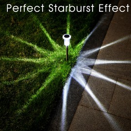 Eyrosa Solar Lights Outdoor, 15 Pack Waterproof Stainless Steel Solar Stake Lights for Pathway Garden Yard Path Walkway Driveway Lawn Patio Outside Decor, Cool White