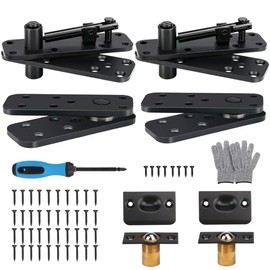 2 Pcs Stainless Steel Hidden Door Hinge, Pivot Hinge, Up to 570Lbs Load-Bearing, Hidden Door Bookcase Hinge, Heavy Duty Swinging Door Hinge 360° Rotation for Secret Door or Concealed Door