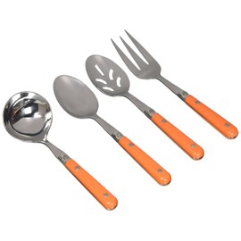 Ginkgo International Le Prix 4-Piece Stainless Steel Hostess Serving Set, Persimmon