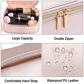 Cosmetiqueras para Maquillaje 3Pcs Porttil Bolsa de Maquillaje Impermeable Multifuncional con Cremallera de Oro Organizador Estuche Maquillaje        