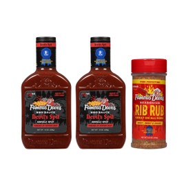 Famous Dave's - 2 pck Devil's Spit Sauce & 1 pck Rib Rub Seasoning, 43.5 oz