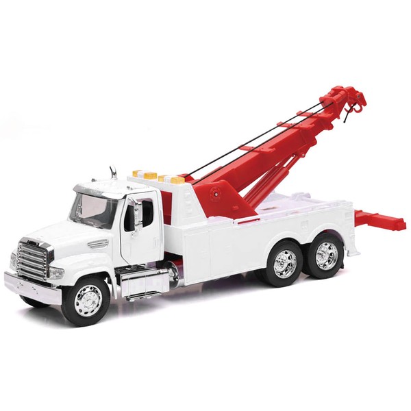 Freightliner 114SD Tow Truck White and Red Long Haul Trucker