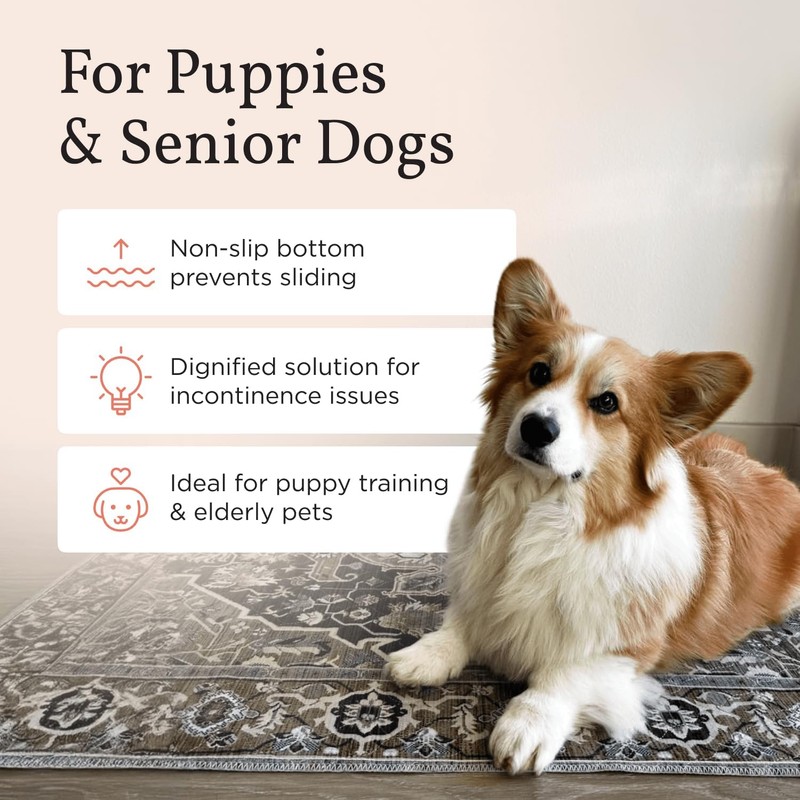 LOVEWAG Washable Dog Pee Pads, 36" x 48", Waterproof, Non-Slip,