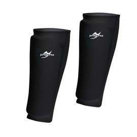 Ju-Sports - Instep Shin Pads Fabric, Black, Cotton, Protectors for Many Martial Arts, Stretch & Washable Instep Pads & Shin Guards, Size M