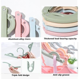 JOYISEN 12PCS Hangers Portable Foldable Travel Hangers Plastic 4 Colors Clothes Hanger Essentials for Travel Hotel Camping