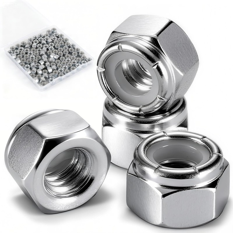 Wiewotsu 100 Pack 1/4"-20 Inch Lock Nuts, Premium Paterial Nylon