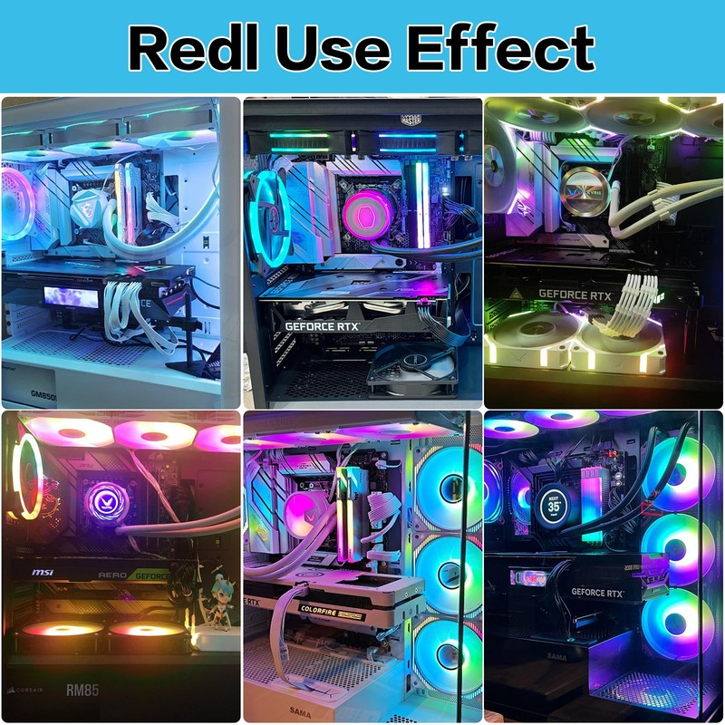 YAODHAOD Mini ARGB Controller 3‑Pin RGB 5V Controller, Built-in Light