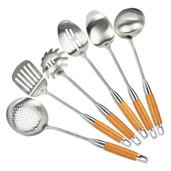 6 Pieces Stainless Steel 304 Kitchen Cooking Utensil Set, Metal