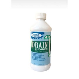 Drain Cleaner with Enzymes - Instant Clog Remover for Household or Commercial Space | Powerful Liquid Declogging Removes Grease, Hair, Food or Grime Buildup | Kitchen and Toilet Sink Opener | 1 Bottle