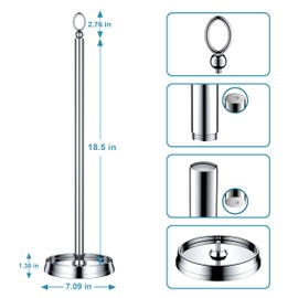 ROLABAM Heavy Weighted Toilet Paper Holder (with Reserve Function) Free Standing Toilet Paper Storage，Spare Toilet Paper Roll Holder Storage Stand for Bathroom Total Height 22.5" ，Chrome