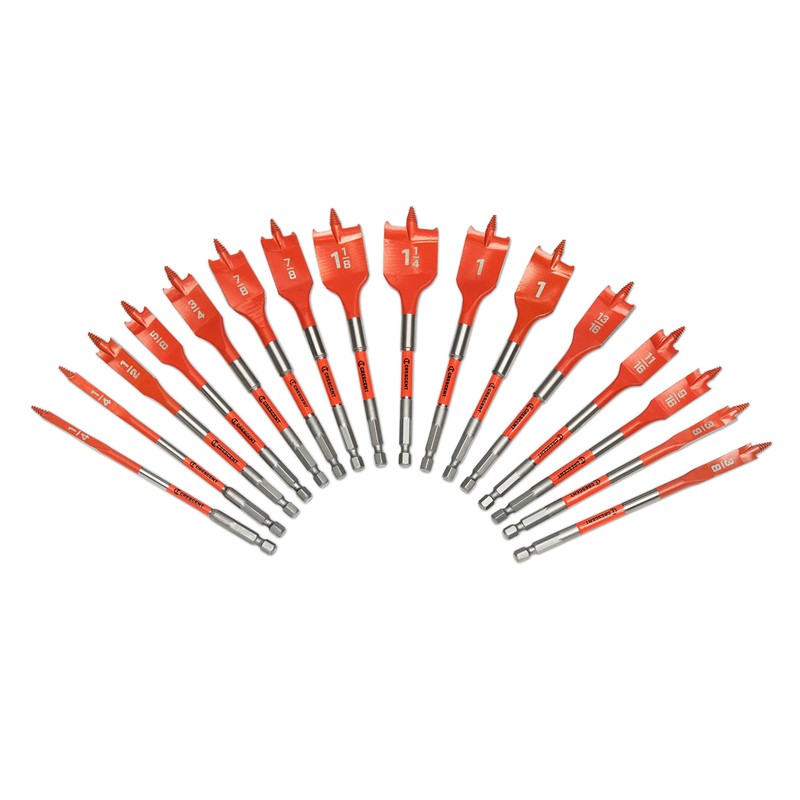 Crescent 16 Piece Screw Point Paddle Drill Bit Set |