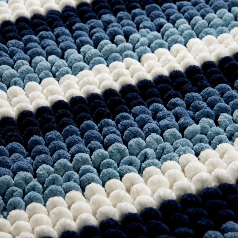 Olivia Rocco Padstow Stripe Bathmat Comfort To Your Bathroom Super