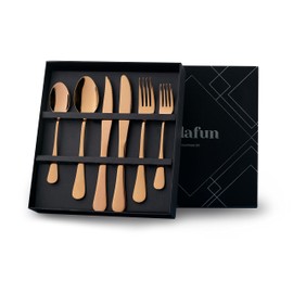 Selafun Rose Gold Silverware Set, 18-Piece Flatware Set Stainless Steel Cutlery Kitchen Utensil Set, Home, and Restaurant, Dishwasher Safe Tableware Service for 3(Rose Gold, 18)