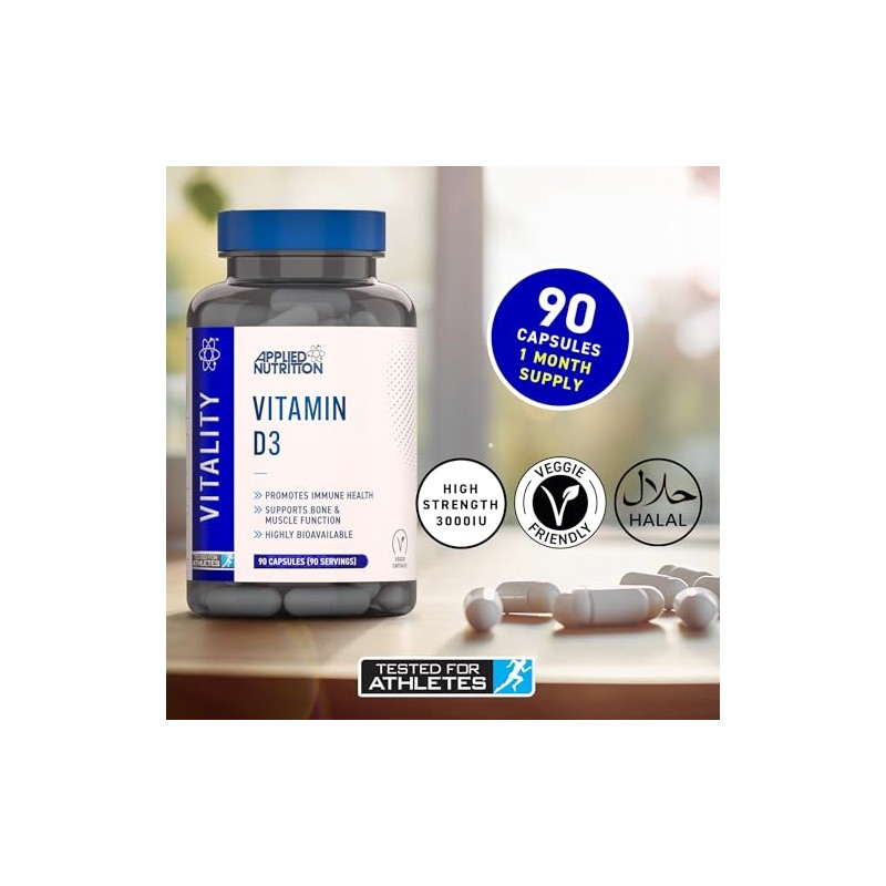 Applied Nutrition Vitamin D3 3000 IU | 75µg High Strength