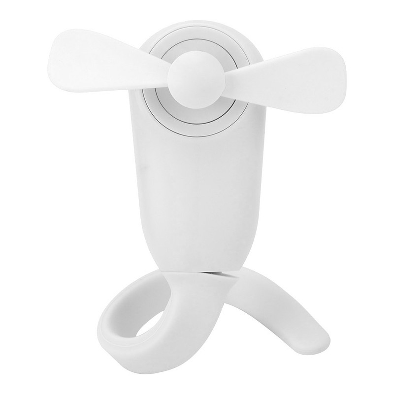 Electric Versatile Small Portable Fan USB Rechargeable Handheld MultiFunctional Cooler(White