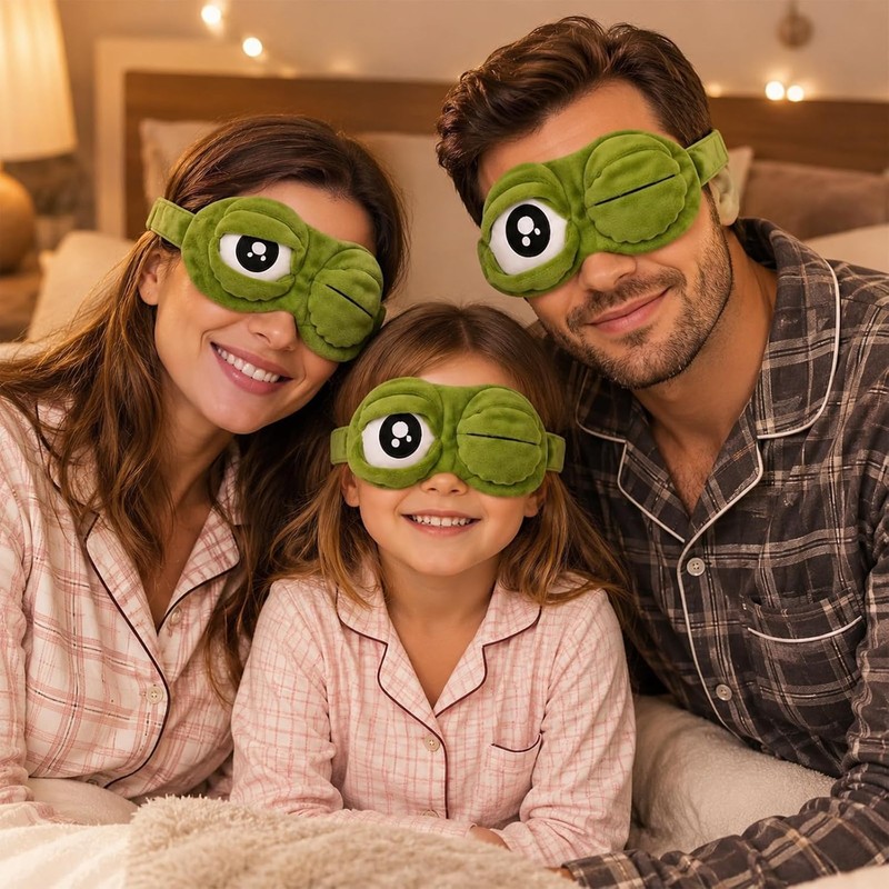 3D Frog Sleep Mask, Funny Cute Frog Eye Mask, Soft