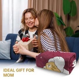 SteadStyle Mothers Day Mom Gifts from Daughter or Son, Mom Birthday Gifts Blanket, Mother Presents for Christmas, Mothers Day, Valentine's Day, Fluffy Blanket for Mommy, 60'' x 50'' (Burgundy)
