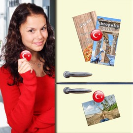 Turkey Flag Fridge Magnet Country Flags Travel Souvenir Turkey Fridge Magnet Strong Large 50mm