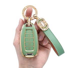 LJMTBKAN TPU Key Fob Case Cover Suitable for 2019 2020 2021 2022 Hyundai Santa Fe Palisade Kona Elantra GT Veloster Smart Key Fob