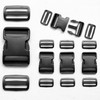 4 Pack 2 Inch Side Release Buckles with 8 Tri-Glide