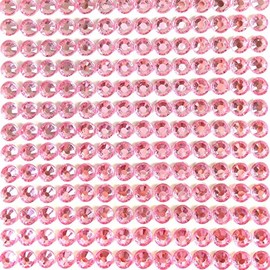 Wrapables 6mm Crystal Diamond Adhesive Rhinestones, 500 Pieces, Pink