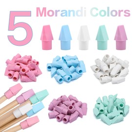 SIKAO Erasers, 125 Pack Morandi Pencil Top Erasers for Kids Bulk, Aesthetic Pencil Erasers for Pencils, Soft Neutral Colors, Classroom Must Haves for Teachers & Students, School Supplies