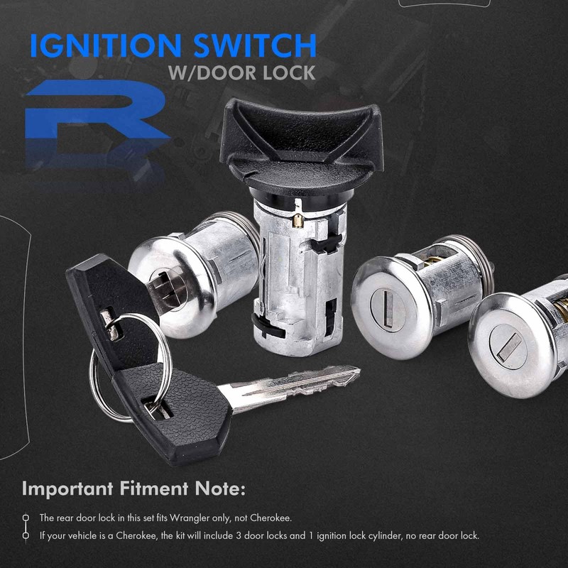 Ignition Switch Lock Cylinder with Door Lock & Keys Fit