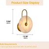 Fanyank Round Alabaster Wall Sconce, Natural Marble Lampshade Wall Sconce,