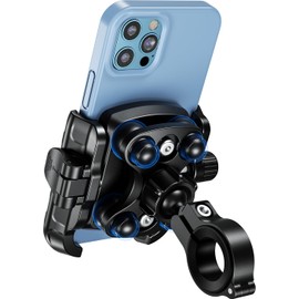 Kaedear Motorcycle Phone Holder, Phone Mount, Air Mount, Vibration Absorbing Mount, Quick Release, Power Grip, KDR-M8SPJ (Black)