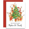 Nephew & Family Christmas Card - Decorating the Tree -